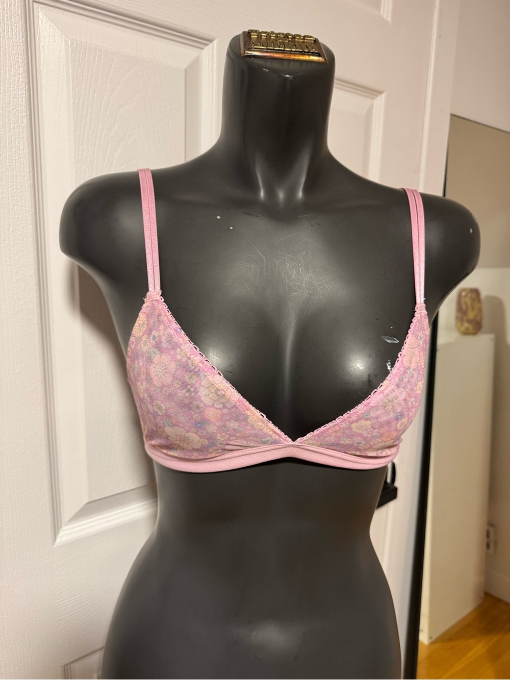 Pink Floral Triangle Bralette - Women Intimates & Sleepwear